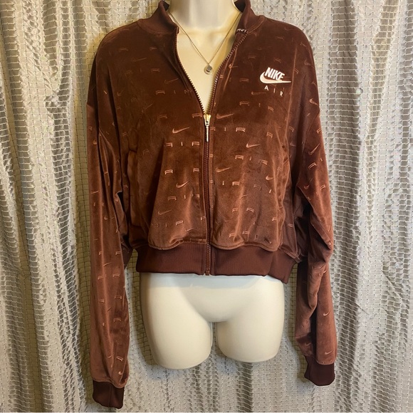 Nike Womens Velour Jacket in Bronze Eclipse Large - Picture 2 of 10